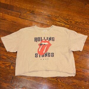 The Rolling Stones Pale Pink Cropped Tee